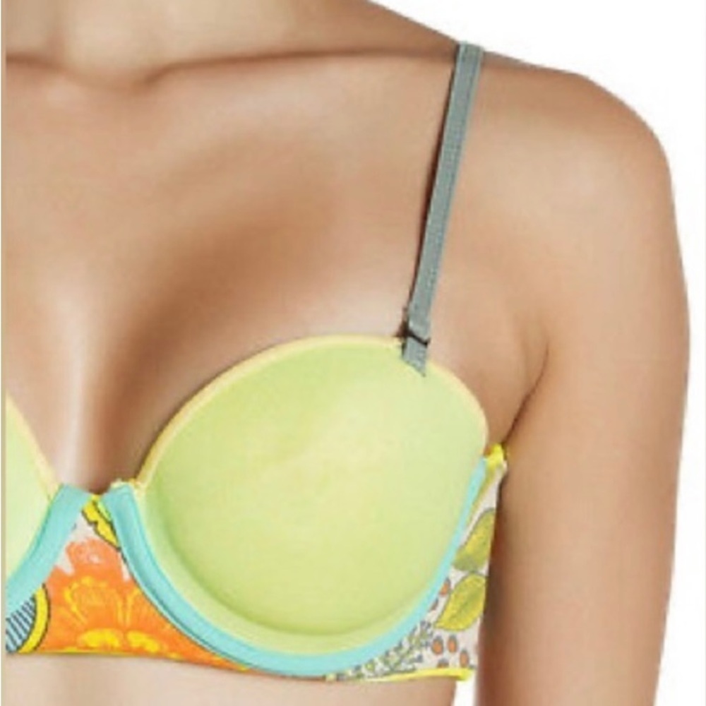 NWT Maaji Firefly Timbers Yellow Reversible Swimsuit Bikini Top💕